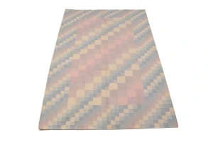 Multicolored Geometric Dhurrie 5'6X8'6 Indian Oriental Rug