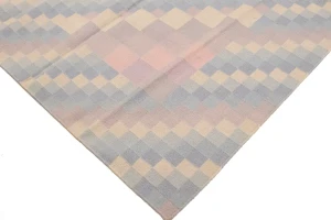 Multicolored Geometric Dhurrie 5'6X8'6 Indian Oriental Rug