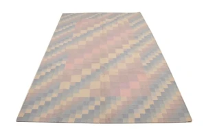 Multicolored Geometric Dhurrie 5'6X8'6 Indian Oriental Rug