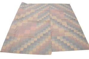 Multicolored Geometric Dhurrie 5'6X8'6 Indian Oriental Rug