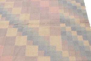 Multicolored Geometric Dhurrie 5'6X8'6 Indian Oriental Rug