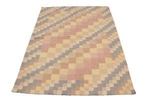 Multicolored Geometric Dhurrie 4X6 Indian Oriental Rug