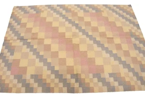 Multicolored Geometric Dhurrie 4X6 Indian Oriental Rug