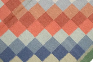 Multicolored Geometric Dhurrie 4X6 Indian Oriental Rug