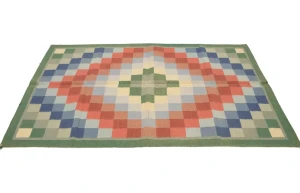 Multicolored Geometric Dhurrie 4X6 Indian Oriental Rug