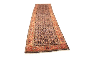Semi Antique Tribal 4X14 Hossainabad Persian Runner Rug