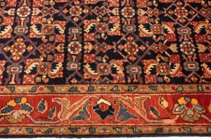 Semi Antique Tribal 4X14 Hossainabad Persian Runner Rug
