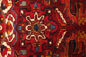 Vintage Red Floral 3'5X11'3 Heriz Goravan Persian Runner Rug