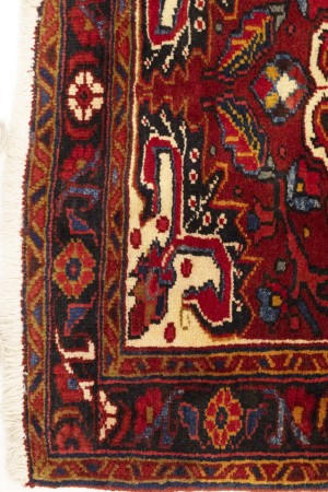 Vintage Red Floral 3'5X11'3 Heriz Goravan Persian Runner Rug