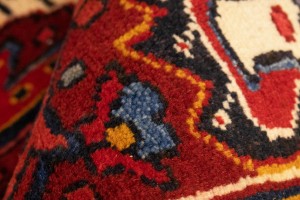 Vintage Red Floral 3'5X11'3 Heriz Goravan Persian Runner Rug