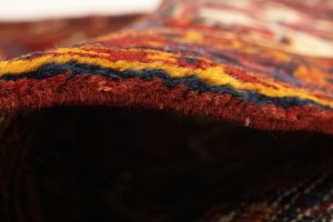 Vintage Red Floral 3'5X11'3 Heriz Goravan Persian Runner Rug
