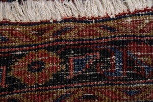 Vintage Red Floral 3'5X11'3 Heriz Goravan Persian Runner Rug