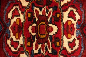 Vintage Red Floral 3'5X11'3 Heriz Goravan Persian Runner Rug