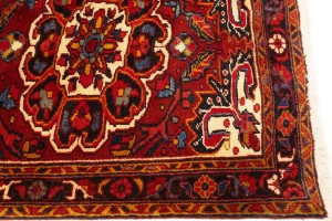 Vintage Red Floral 3'5X11'3 Heriz Goravan Persian Runner Rug