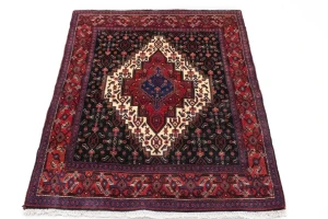 Vintage Geometric 4X5 Bidjar Persian Rug