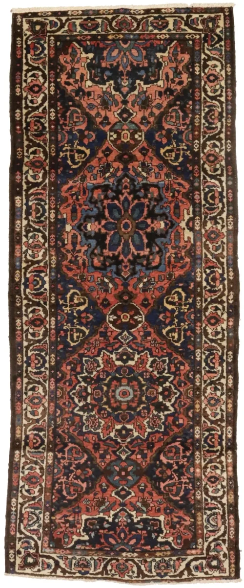 Semi Antique Floral Tribal 3'6X8'9 Bakhtiari Persian Runner Rug