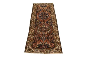 Semi Antique Floral Tribal 3'6X8'9 Bakhtiari Persian Runner Rug