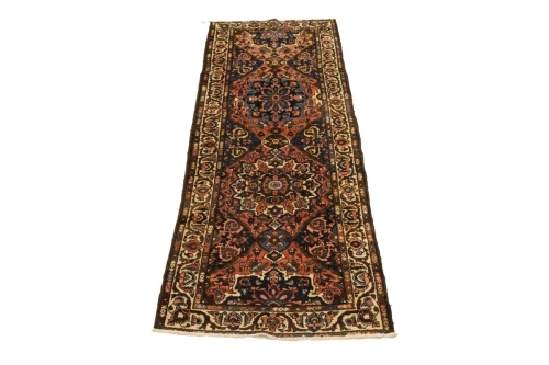Semi Antique Floral Tribal 3'6X8'9 Bakhtiari Persian Runner Rug
