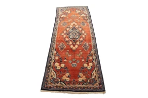 Semi Antique Red Tribal 4X10 Hamedan Persian Rug