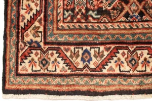 Antique Plum Floral 4X15 Mahal Persian Runner Rug
