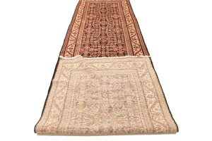 Antique Plum Floral 4X15 Mahal Persian Runner Rug