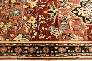 Antique Red Floral 3'5X10 Mahal Persian Runner Rug