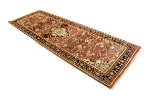 Antique Red Floral 3'5X10 Mahal Persian Runner Rug