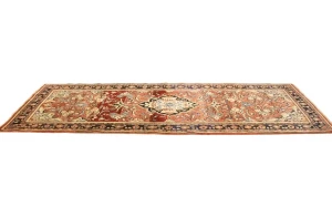 Antique Red Floral 3'5X10 Mahal Persian Runner Rug