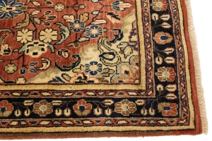Antique Red Floral 3'5X10 Mahal Persian Runner Rug