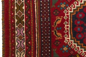 Red Tribal 3'6X5 Shiraz Persian Rug