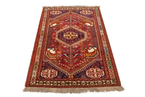 Red Tribal 3'6X5 Shiraz Persian Rug
