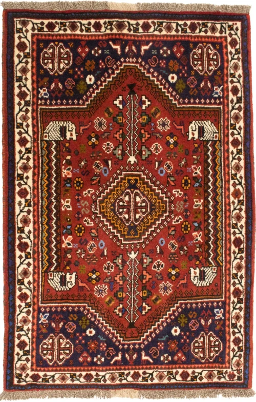 Red Tribal 3'6X5 Shiraz Persian Rug