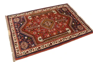 Red Tribal 3'6X5 Shiraz Persian Rug