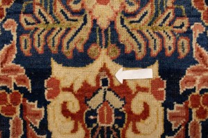 Semi Antique Dark Navy Floral 3'5X10 Mahal Persian Runner Rug
