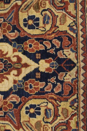 Semi Antique Dark Navy Floral 3'5X10 Mahal Persian Runner Rug