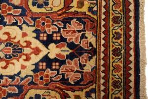 Semi Antique Dark Navy Floral 3'5X10 Mahal Persian Runner Rug
