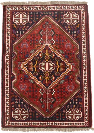 Red Tribal 3'6X5 Shiraz Persian Rug