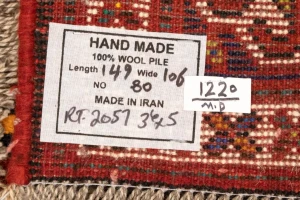 Red Tribal 3'6X5 Shiraz Persian Rug
