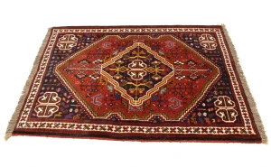 Red Tribal 3'6X5 Shiraz Persian Rug