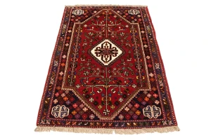 Red Tribal 3'5X5 Shiraz Persian Rug