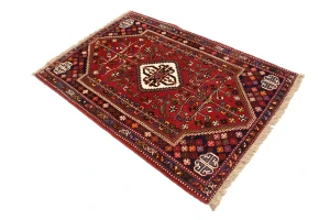 Red Tribal 3'5X5 Shiraz Persian Rug