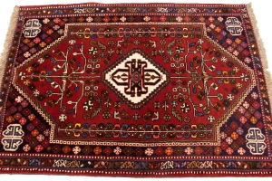 Red Tribal 3'5X5 Shiraz Persian Rug