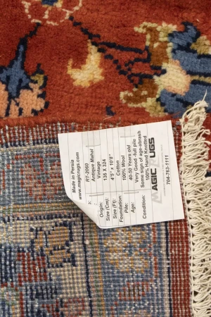Semi Antique Red Floral 4'5X10'8 Mahal Persian Runner Rug
