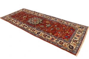Semi Antique Red Floral 4'5X10'8 Mahal Persian Runner Rug