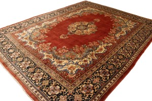 Antique Scarlet Red Floral 10X13 Mahal Persian Rug