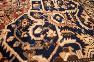 Antique Brick Red Floral 10'6X12'7 Bakhtiari Persian Rug