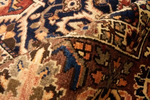 Antique Brick Red Floral 10'6X12'7 Bakhtiari Persian Rug