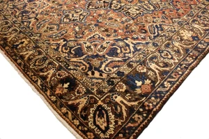Semi Antique Rusty Red Floral 9'5X12'4 Bakhtiari Persian Rug