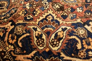 Semi Antique Rusty Red Floral 9'5X12'4 Bakhtiari Persian Rug