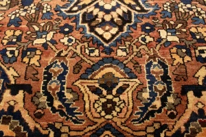 Semi Antique Rusty Red Floral 9'5X12'4 Bakhtiari Persian Rug